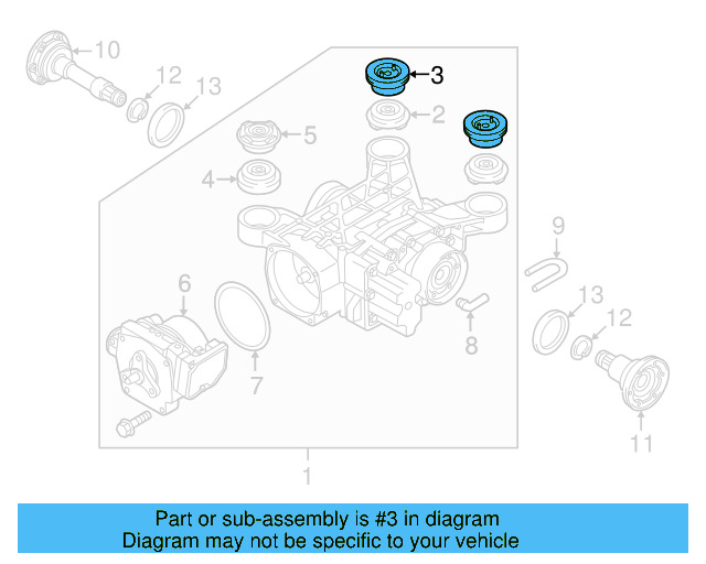 Differential Assembly Rear Mount 1K0-599-437-A - View 10