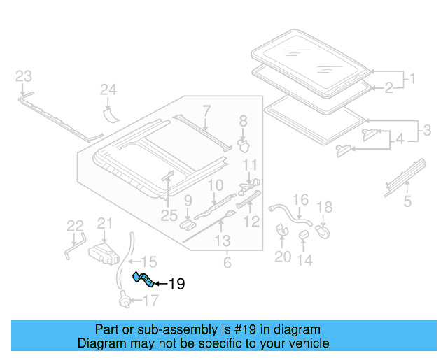 Sunroof Drain Hose Bracket 1K6-877-244 - View 23