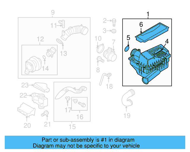 Air Cleaner Assembly 3C0-129-607-BP - View 8