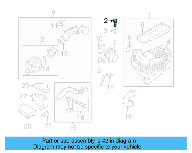 Air Cleaner Assembly Bolt 1K0-129-381 - View 15