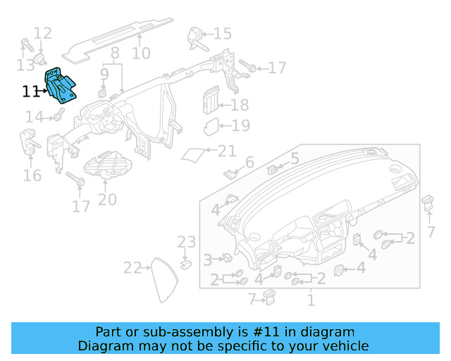 Instrument Panel Cross 1K1-858-383-A - View 15
