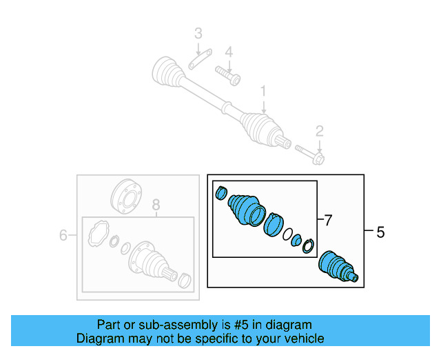 Outer Joint Assembly 8V0-598-099 - View 9