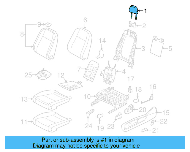 Headrest 3CN-881-901-F-VJS