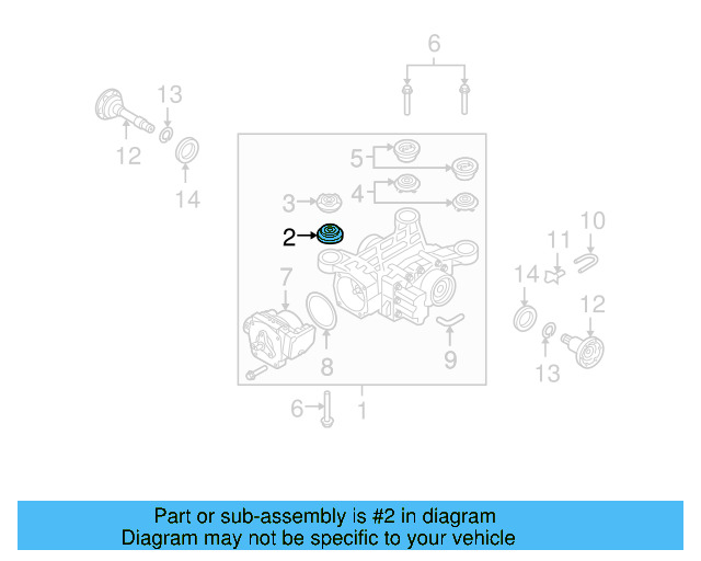 Differential Assembly Front Bushing 1K0-599-431-A - View 4