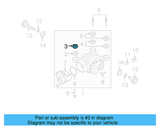 Rear Mount Rear Bushing 1K0-599-438-A - View 2