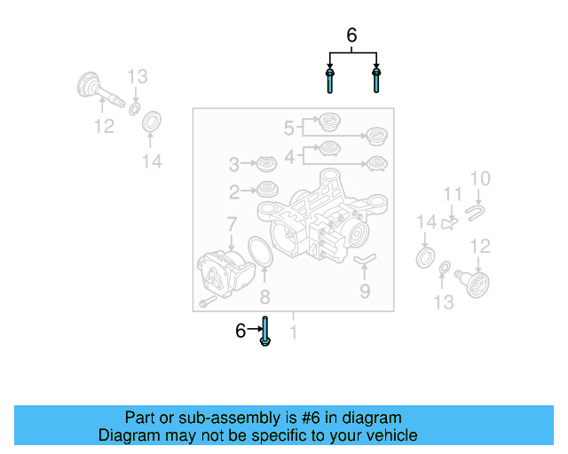 Differential Mount Bolt N-107-202-01 - View 3