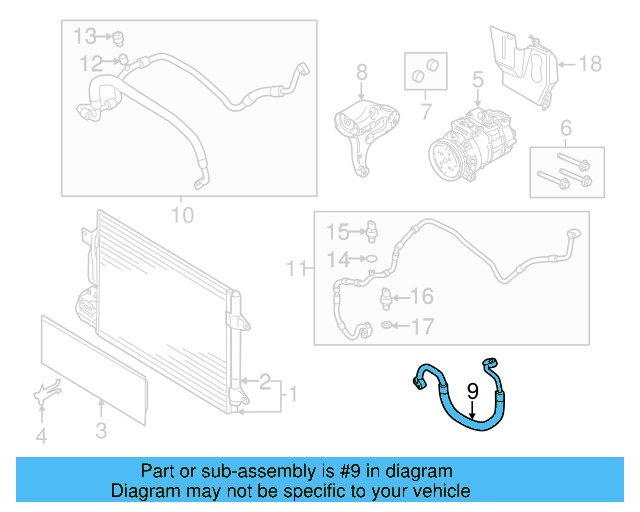 A/C Refrigerant Discharge Hose 5C0-816-721-K - View 9