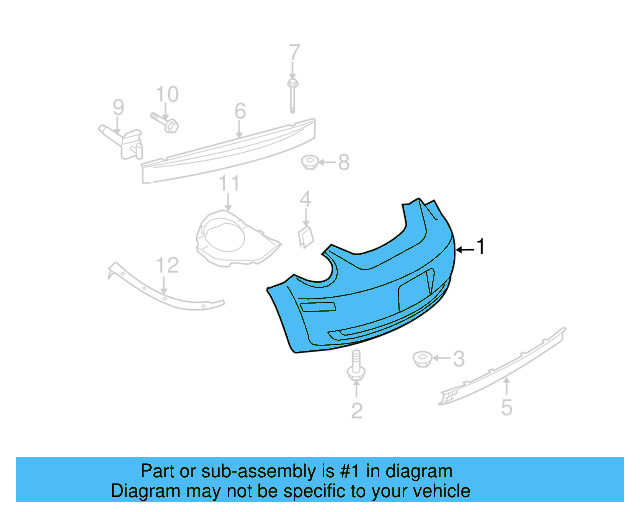 Bumper Cover (Unpainted) 1y0807649fgru - View 4