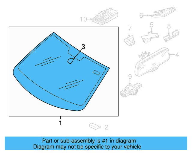 Windshield 3C8-845-011-BS-NVB - View 2
