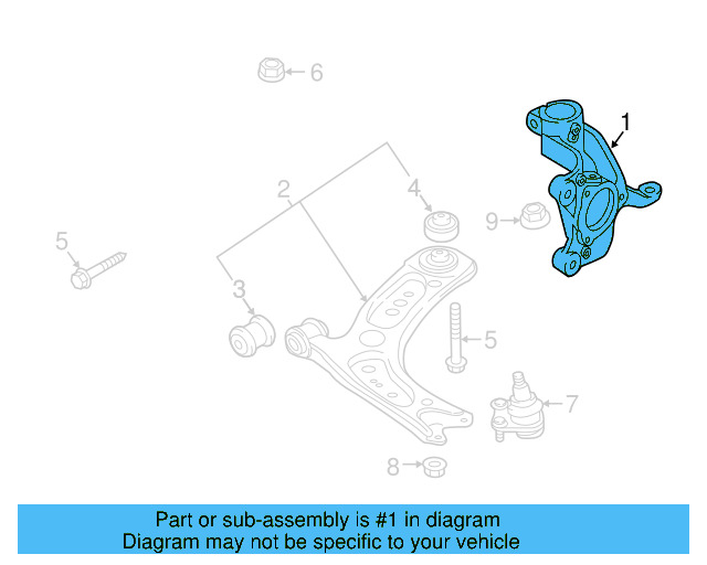 Steering Knuckle 5Q0-407-254-A - View 3