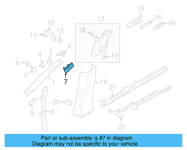 Upper Center Pillar Trim Trim Plate 3C0-853-437-C-28U - View 3
