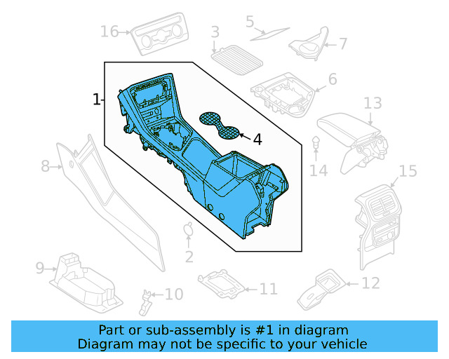 Front Console 2GJ-863-241-D-82V - View 3