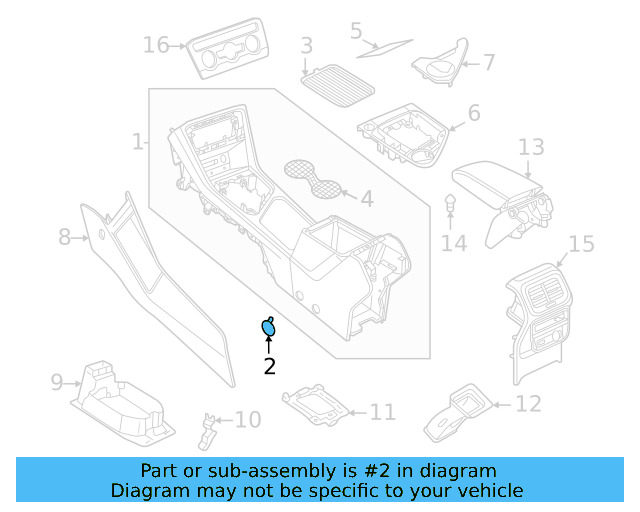 Front Console Cap 5NN-863-359-82V - View 4