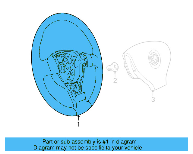 Steering Wheel (Unpainted) 5c0419091degru - View 9