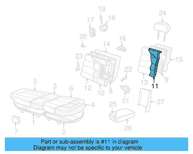 Seat Back Pad 3B0-885-775-M - View 12