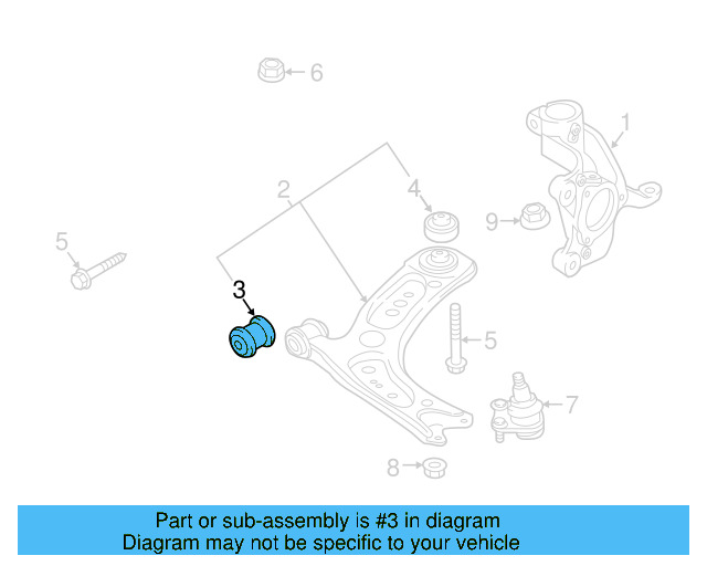 Control Arm Front Bushing 5Q0-407-182 - View 8