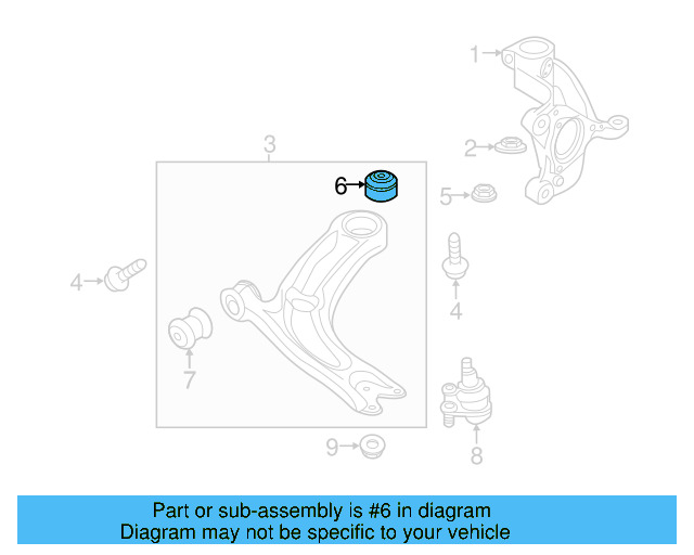 Lower Control Arm Rear Bushing 5Q0-407-183-K - View 3