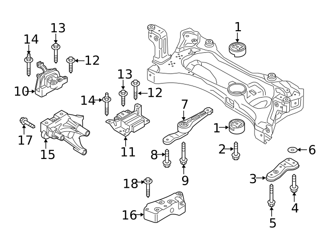 Trans Mount Lower Bracket 1K0-199-117-CD - View 10