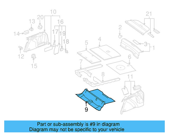 Interior Quarter Panel Trim Panel 1K9-867-427-N-WXV - View 8