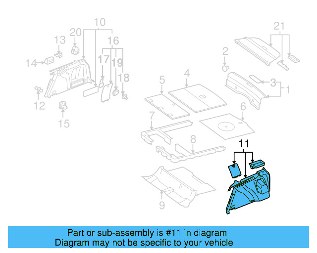 Interior Quarter Panel Trim Panel 1K9-867-245-C-3U5 - View 4