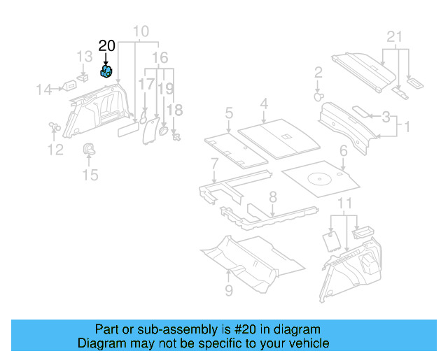Trunk Trim Panel Bracket 3C9-867-160-2ZZ - View 5