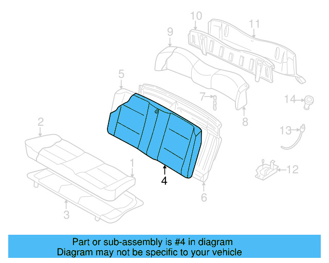 Seat Back Frame 1E0-885-501 - View 3