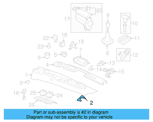 Console Body Rear Bracket 1C0-864-139-B - View 20