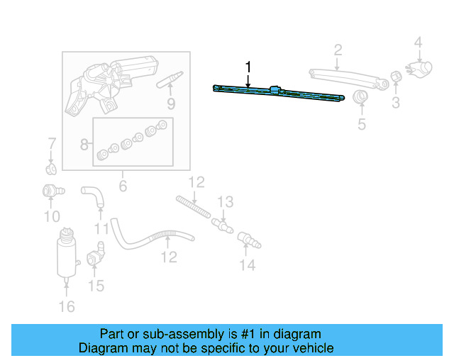 Back Glass Wiper Blade 1K9-955-427 - View 8