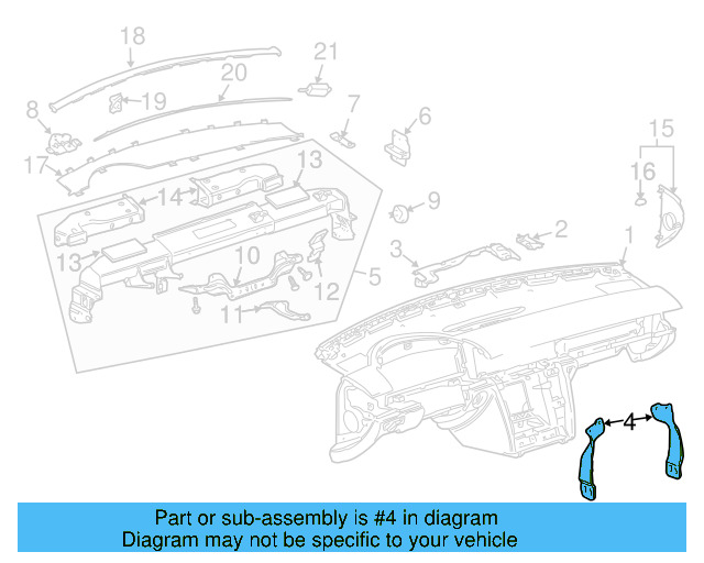 Instrument Panel Support 3D1-858-787 - View 3