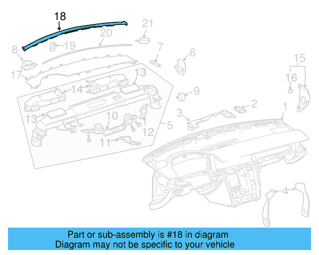 Defroster Grille 3D0-857-206-B-5B2 - View 2