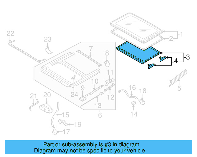 Sunroof Cover 1K0-877-255-A-3U5 - View 26