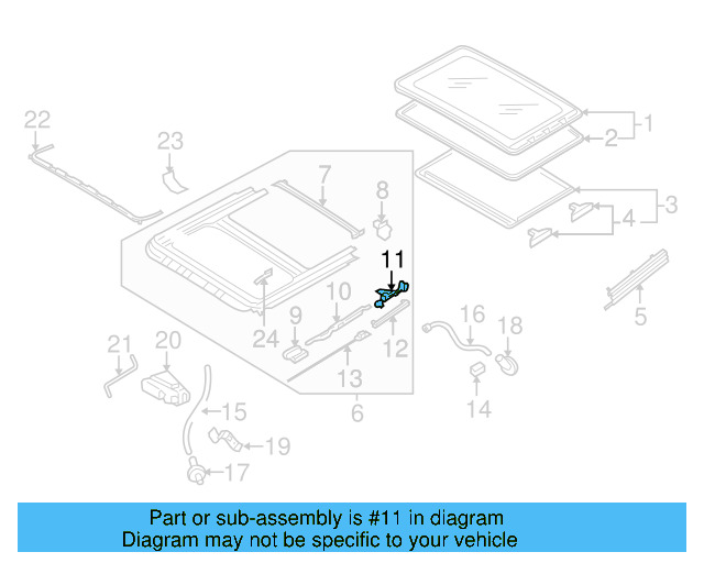 Sunroof Cable Guide 5M0-877-481-A - View 8