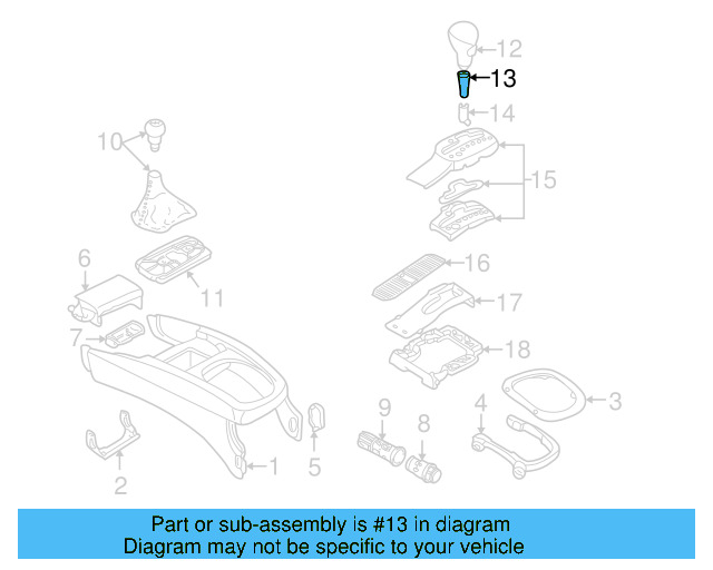 Shift Knob Sleeve 3B0-713-169-2ZZ - View 8