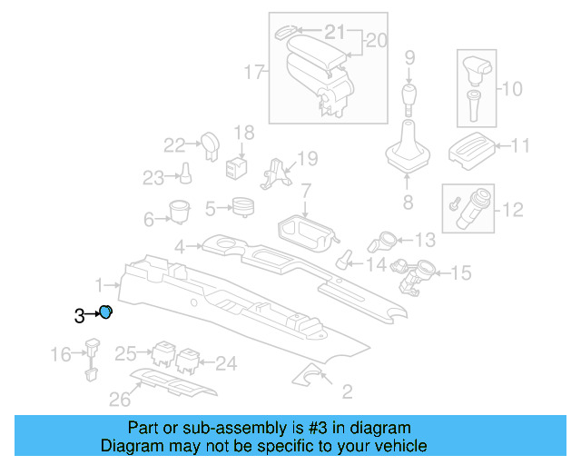 Console Body Hole Cover 1C0-863-276-B-08H - View 14