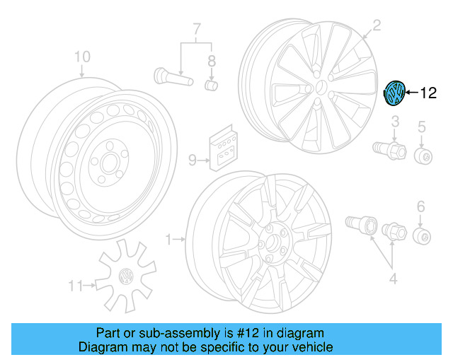 Alloy Wheel Center Cap 3B7-601-171-XRW - View 40
