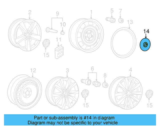 Heritage Wheel Center Cap 5C0-601-149-D-QZQ - View 4