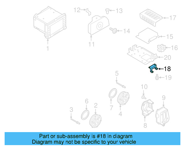 Radio Amplifier Bracket 1K0-035-933