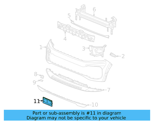 License Bracket 3CN-807-287-G-9B9 - View 10