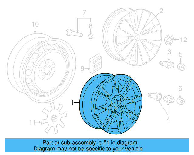 Wheel, Alloy 561-601-025-8Z8 - View 11