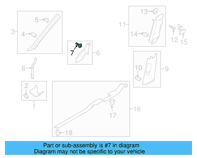 Pillar Trim Clip 3C0-867-333