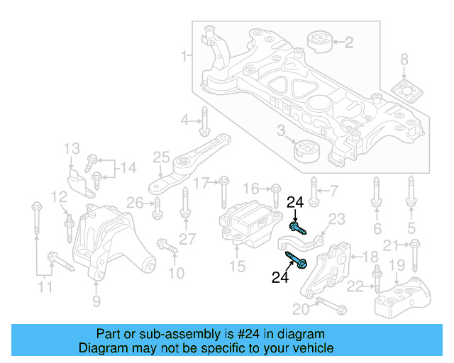 Trans Mount Bracket Bolt N-102-415-07 - View 22