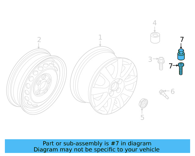Lockable Wheel Bolt Set 3D0-698-137 - View 2