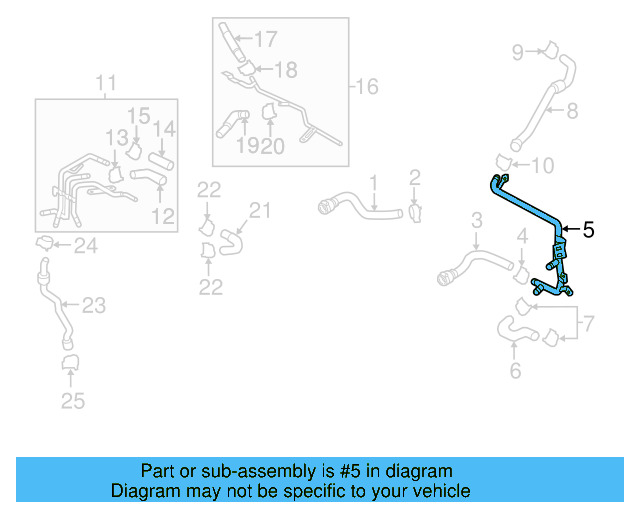 Connector Tube 5Q0-121-070-AH - View 9