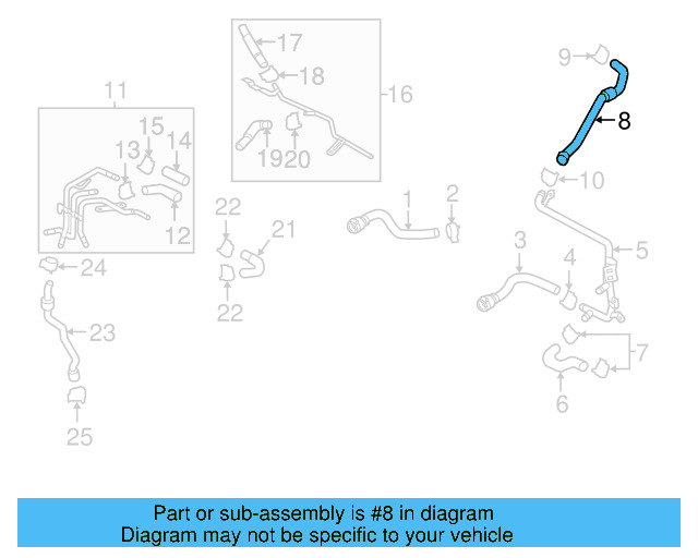 Reservoir Hose 5K0-122-109-C - View 3