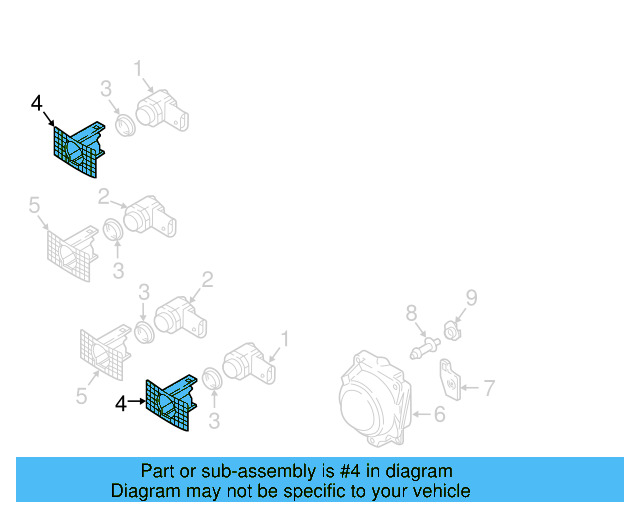 Park Sensor Mount Bracket 3C8-919-493-D - View 3