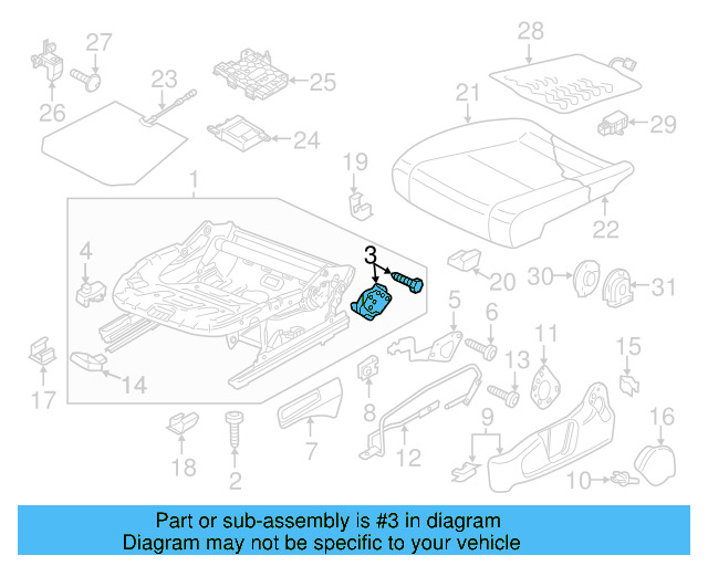 Height Adjuster 8K0-881-053 - View 17
