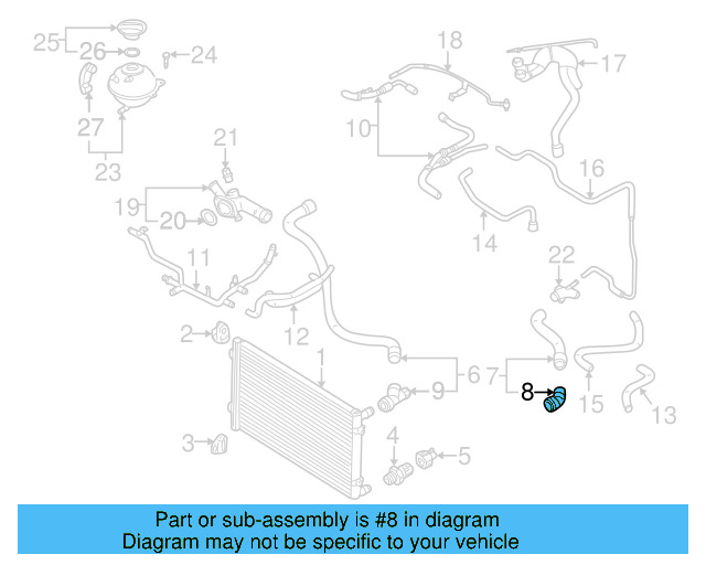 Cooling System Bypass Line Adapter 1J0-122-291 - View 20