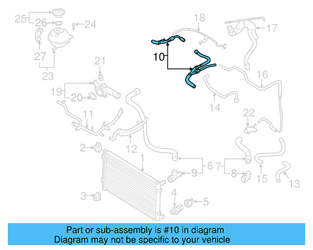 Overflow Hose 1J0-122-109-AA - View 7