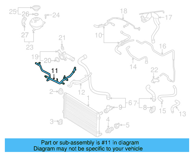 Water Pipe 06A-121-065-AK - View 3