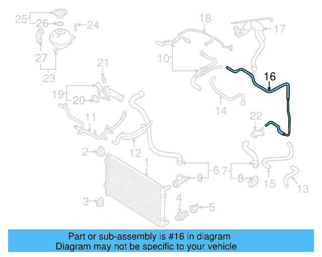 Overflow Hose 1J0-122-109-AA - View 8